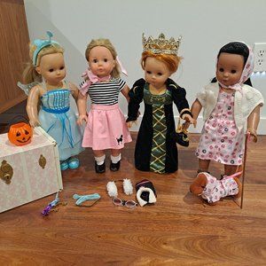 Our Generation 18" Doll Dress-Up Trunk w/ dog & matching Outfits-Fairy, …